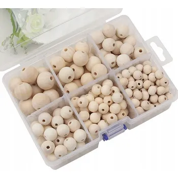 Dětské navlékací korálky Sada dřevěných korálků BestDIY kuličky 320 ks
