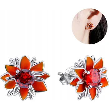 Náušnice STŘÍBRNÉ NÁUŠNICE stříbrné náušnice pro ženy, květiny STŘÍBRO O RYZOSTI 925