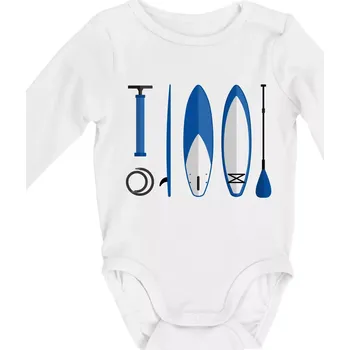 Kojenecký body Paddleboard set - Body kojenecké s dlouhým rukávem - Dlouhý r. do 3 měs ( Bílá )