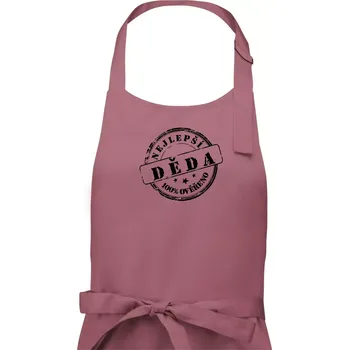 Kuchyňská zástěra Razítko - nejlepší děda - Pánská zástěra na vaření - Univerzální velikost ( Starorůžová )