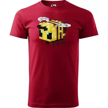 Pánské tričko Sablio Tričko s potiskem Blocks Bee - červené S