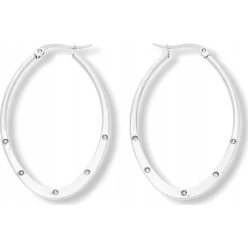 Náušnice Náušnice oválné kruhy stříbrné z oceli 3,3 cm