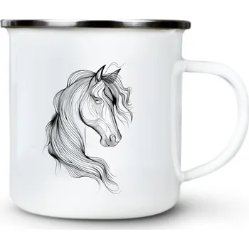 Kůň, neon kolekce, V4 - Plechový hrnek VELKÝ 400ml (500 ml po okraj) - 400 ml