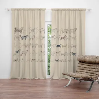 Závěs Sablio Závěs Psí plemena: 2ks 140x250cm