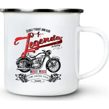 Jawa 250/350 Pérák, Legendy techniky, V2 - Plechový hrnek VELKÝ 400ml (500 ml po okraj) - 400 ml