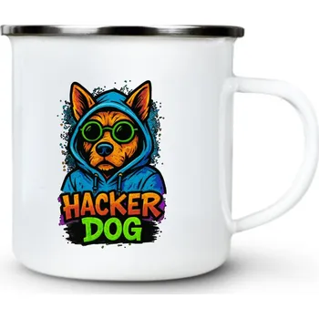 Hacker dog - Plechový hrnek VELKÝ 400ml (500 ml po okraj) - 400 ml