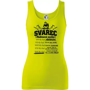 Svářeč - hodinová sazba - Dámské tílko - XS ( Limetková )
