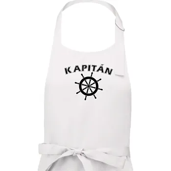 Kuchyňská zástěra Kapitán kormidlo - Pánská zástěra na vaření - Univerzální velikost ( Bílá )