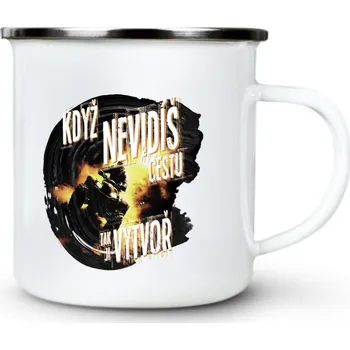 Když nevidíš cestu, tak si ji vytvoř, QUAD, ATV, ČTYŘKOLKY, V1 - Plechový hrnek VELKÝ 400ml (500 ml po okraj) - 400 ml