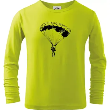 Dětská móda Parašutista - Triko dětské Long Sleeve - 146 cm/10 let ( Limetková )