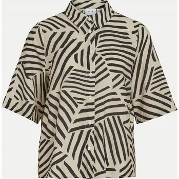 Dámská košile Vila dámská košile s dlouhým rukávem, bez vzoru, bílá VILA-14102850 BIRCH, velikost 48