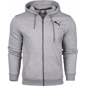 Pánská mikina 3196 pánská mikina Puma na zip s kapucí bavlněná sportovní šedá L