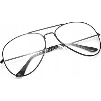 Sluneční brýle Černé čiré brýle pilotky "Aviator"