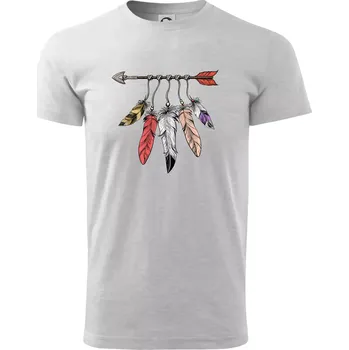 Indiánský šíp - Triko extra velké (5-8XL) - 6XL ( Světlešedý Melír )