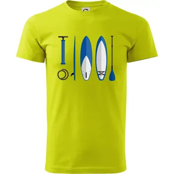 Pánská móda Paddleboard set - Klasické pánské triko vyšší gramáže - 4XL ( Limetková )