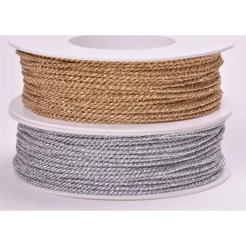 Příze Kroucená šnůrka rexorová 2mm, barva Stříbrná