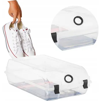 Úložný box KRABIČKA ÚLOŽNÝ BOX ORGANIZÉR NA BOTY PRŮHLEDNÝ S VÍKEM DO SKŘÍNĚ