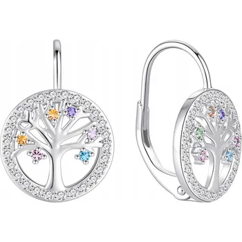 Náušnice Stříbrné náušnice strom štěstí zirkony anglické zapínání stříbro o ryzosti 925
