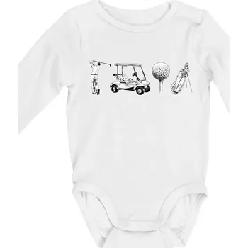 Golfový set - Body kojenecké s dlouhým rukávem - Dlouhý r. do 3 měs ( Bílá )