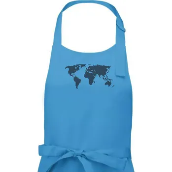 Kuchyňská zástěra Mapa světa otisk - Dámská zástěra na vaření - Univerzální velikost ( Světlý tyrkys )