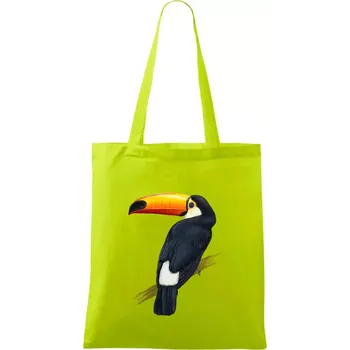 Tukan kreslený - Taška bavlněná - 42 x 38 cm ( Limetková )