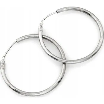 Náušnice Stříbrné náušnice 925 kolečka 20 mm pro ženy, hmotnost 0.70 g, lesklé