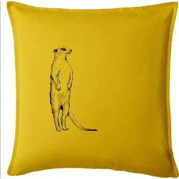 Polštář Surikata černá kresba - Polštář 50x50 - 50x50 - Pouze potah ( Žlutá )