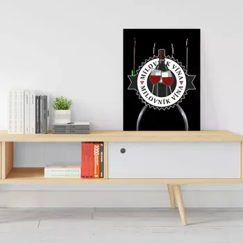 Plechová cedule Sablio Dárková cedulka Milovník vína: 30x40 cm