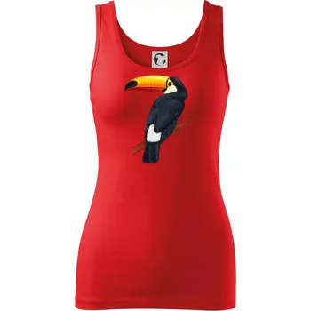 Dámské tričko Tukan kreslený - Dámské tílko - XL ( Červená )