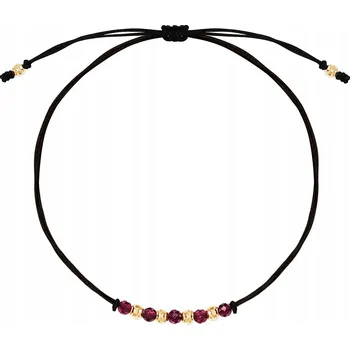 Náramek Šňůrkový náramek provázkový|zlato 585 granát