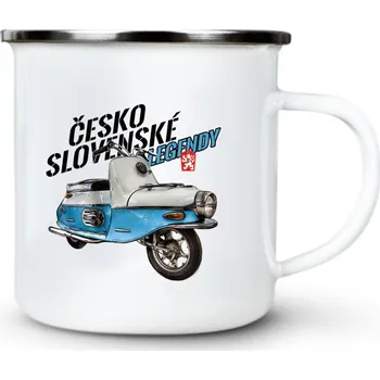 Pánská móda ČZ 175 Čezeta "Prase" - ČESKOSLOVENSKÉ LEGENDY - Plechový hrnek VELKÝ 400ml (500 ml po okraj) - 400 ml