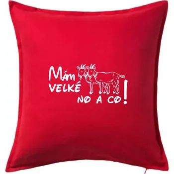 Polštář Mám velké kozy! No a co! - Polštář 50x50 - 50x50 - Pouze potah ( Červená )