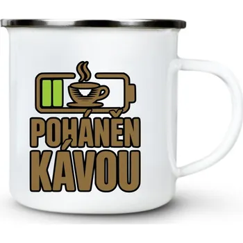 Poháněn kávou - Plechový hrnek VELKÝ 400ml (500 ml po okraj) - 400 ml