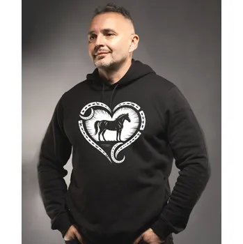 Kůň v srdci, bílý tisk - Mikina ORIGO - M