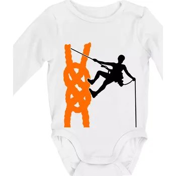 Kojenecký body Lano horolezec - Body kojenecké s dlouhým rukávem - Dlouhý r. do 3 měs ( Bílá )