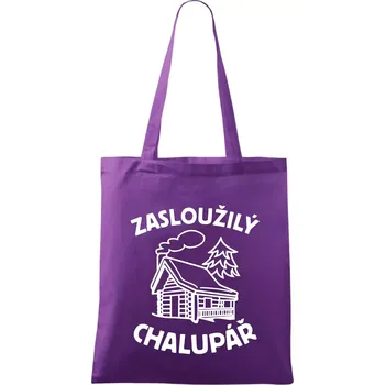 Nákupní taška Zasloužilý chalupář - Taška bavlněná - 42 x 38 cm ( Fialová )