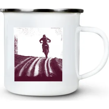 Enduro, pole, jízda - Plechový hrnek VELKÝ 400ml (500 ml po okraj) - 400 ml