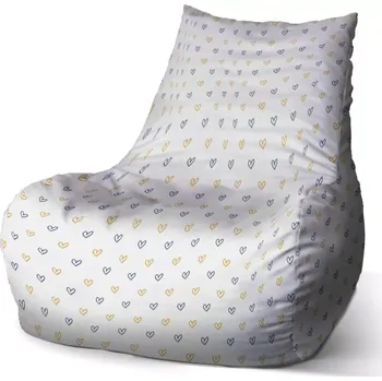 Sedací pytel Sablio Sedací vak Bean Malované srdce na bílé - 60 x 70 x 70 cm