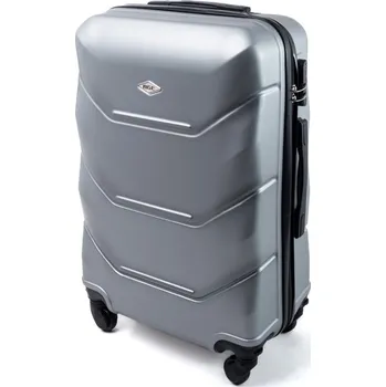 Stříbrný luxusní lehký plastový kufr "Luxury" - vel. XL