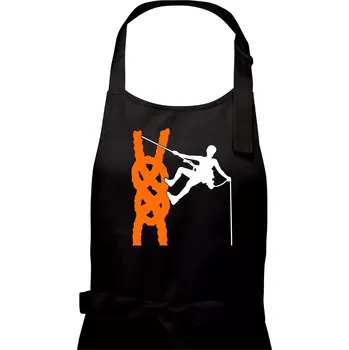 Kuchyňská zástěra Lano horolezec - Pánská zástěra na vaření - Univerzální velikost ( Černá )