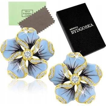 Náušnice ZLATÉ STŘÍBRNÉ NÁUŠNICE 925 KVĚTINKY ŠROUBOVACÍ