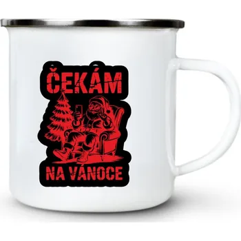 Čekám na Vánoce - Plechový hrnek VELKÝ 400ml (500 ml po okraj) - 400 ml