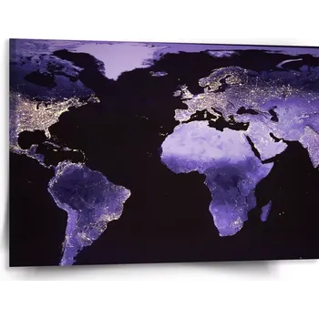 Obraz Sablio Obraz Světelná mapa světa - 150x110 cm