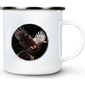 Kyber pták - Plechový hrnek VELKÝ 400ml (500 ml po okraj) - 400 ml