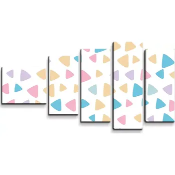 Obraz Sablio Obraz - 5-dílný Barevné trojúhelníčky - 100x60 cm