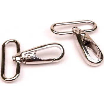 Karabina kovová otočná průvlek 40 mm, barva Nikl