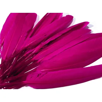 Kachní peří délka 9-14 cm, malé, 3 růžová sytá