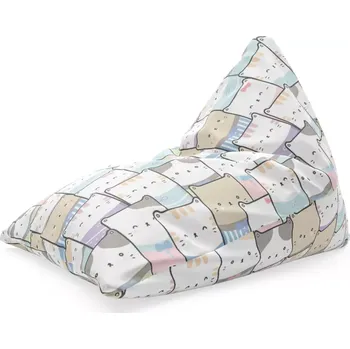 Sedací pytel Sablio Sedací vak Triangl Kreslená koťátka: 120 x 100 x 100 cm