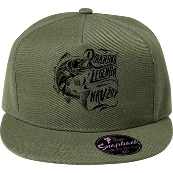 Pánské tričko Rybářská legenda navždy, černý potisk, V2 - Kšiltovka, čepice 5P RAP - nastavitelná