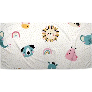 Osuška Sablio Ručník Hroch, zebra a slunce - 30x50 cm